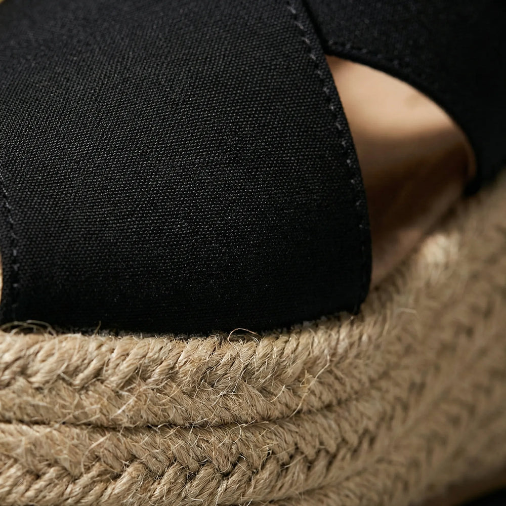Jutriva - Sandalo espadrillas con zeppa e punta aperta