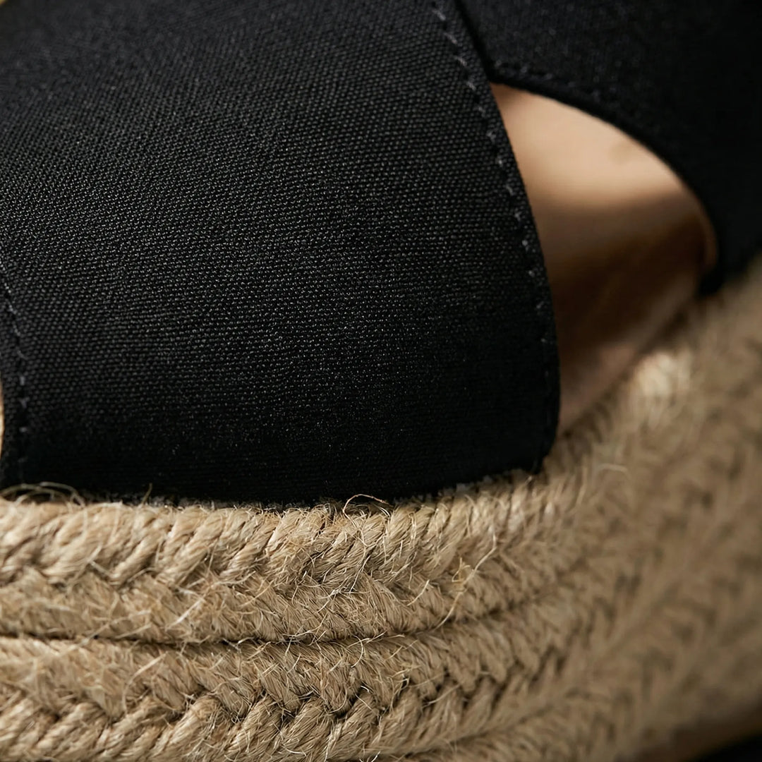 Jutriva - Sandalo espadrillas con zeppa e punta aperta