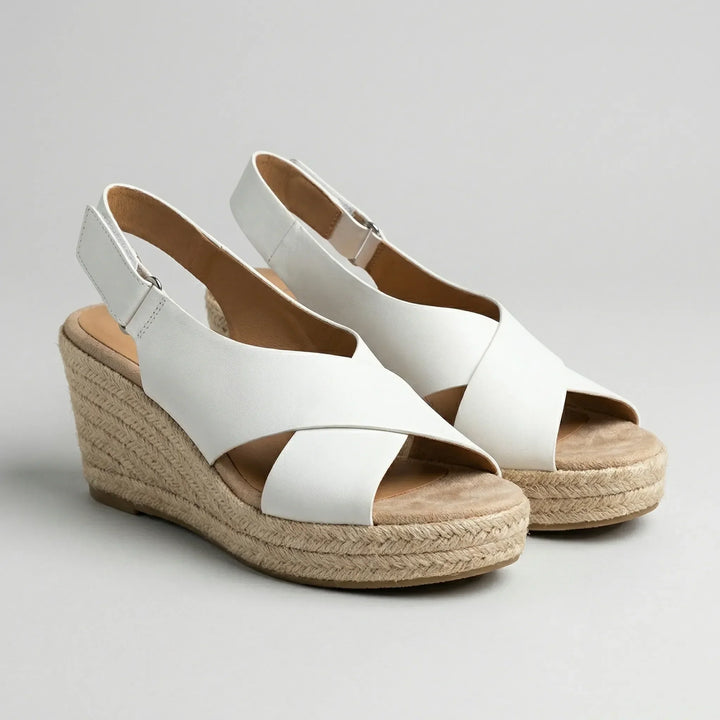 Jutriva - Sandalo espadrillas con zeppa e punta aperta