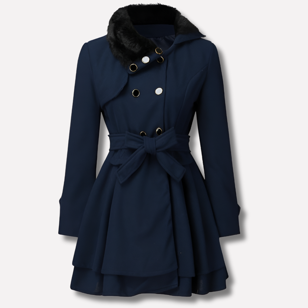 Cappotto Invernale da Donna con Bottoni e Cintura