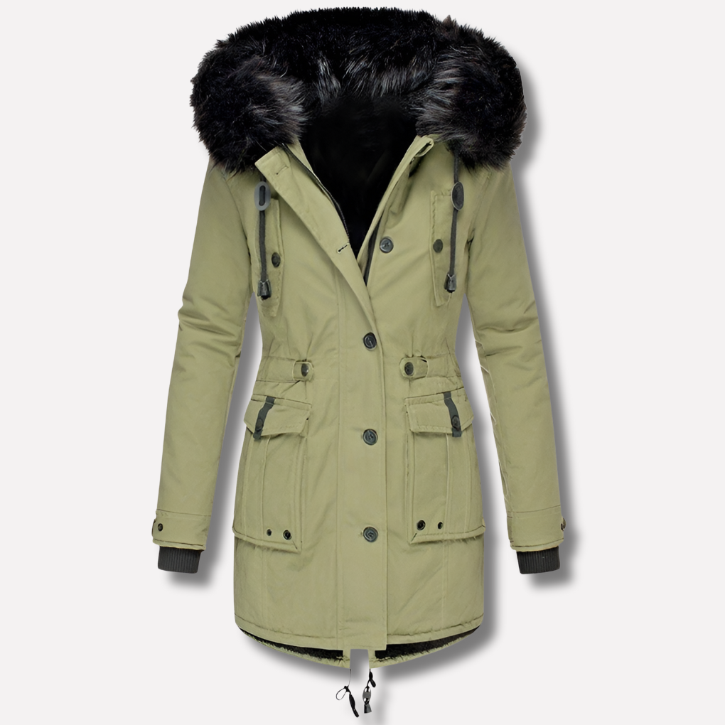 Giacca Parka da Donna con Cappuccio e Tasche a Patte