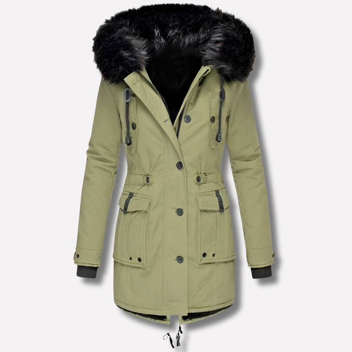 Giacca Parka da Donna con Cappuccio e Tasche a Patte
