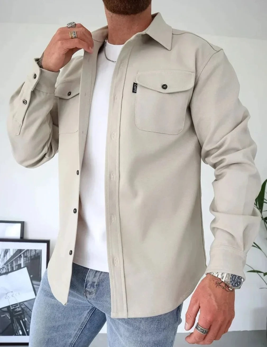 Giacca camicia con bottoni