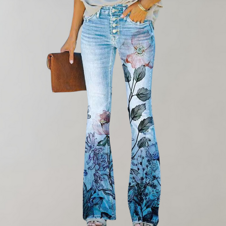 Pantaloni in Denim Design Flare per Donne