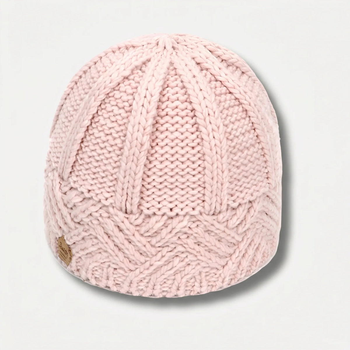 Cappello in Maglia a Coste con Ribattitura