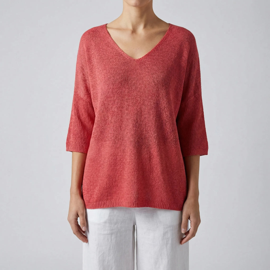 Knivara - Top in maglia con scollo a V da donna