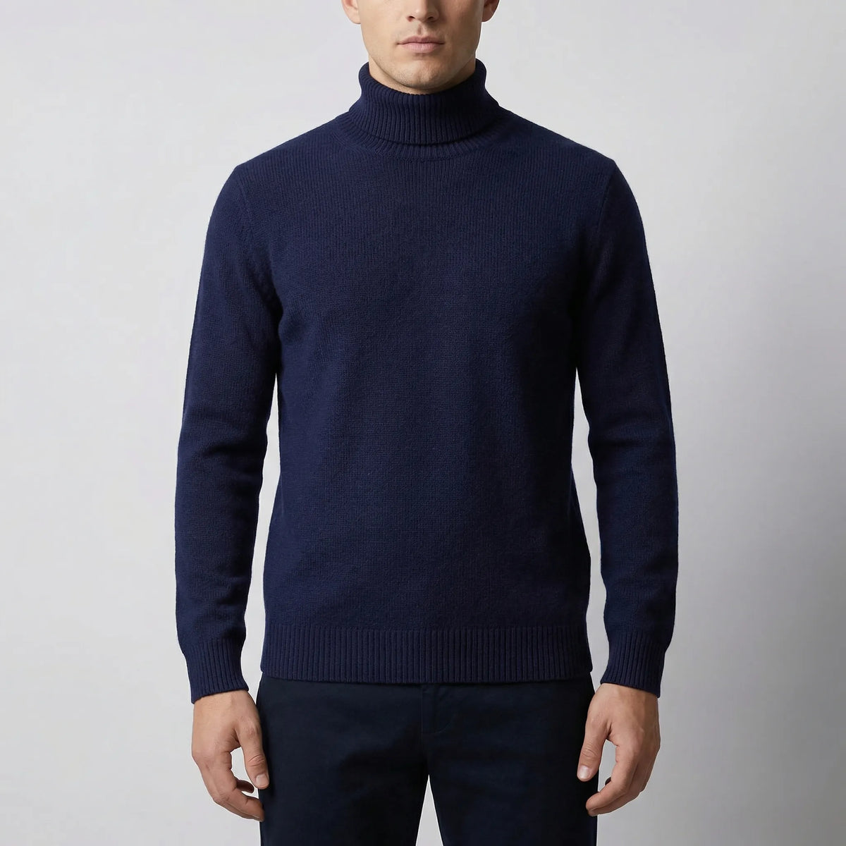 Maglione a Collo Alto Piegato per Uomini