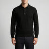 Maglione Polo a Manica Lunga in Maglia Fine