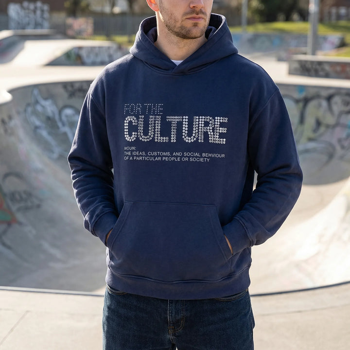 Kultivex - Felpa con cappuccio oversize con stampa grafica