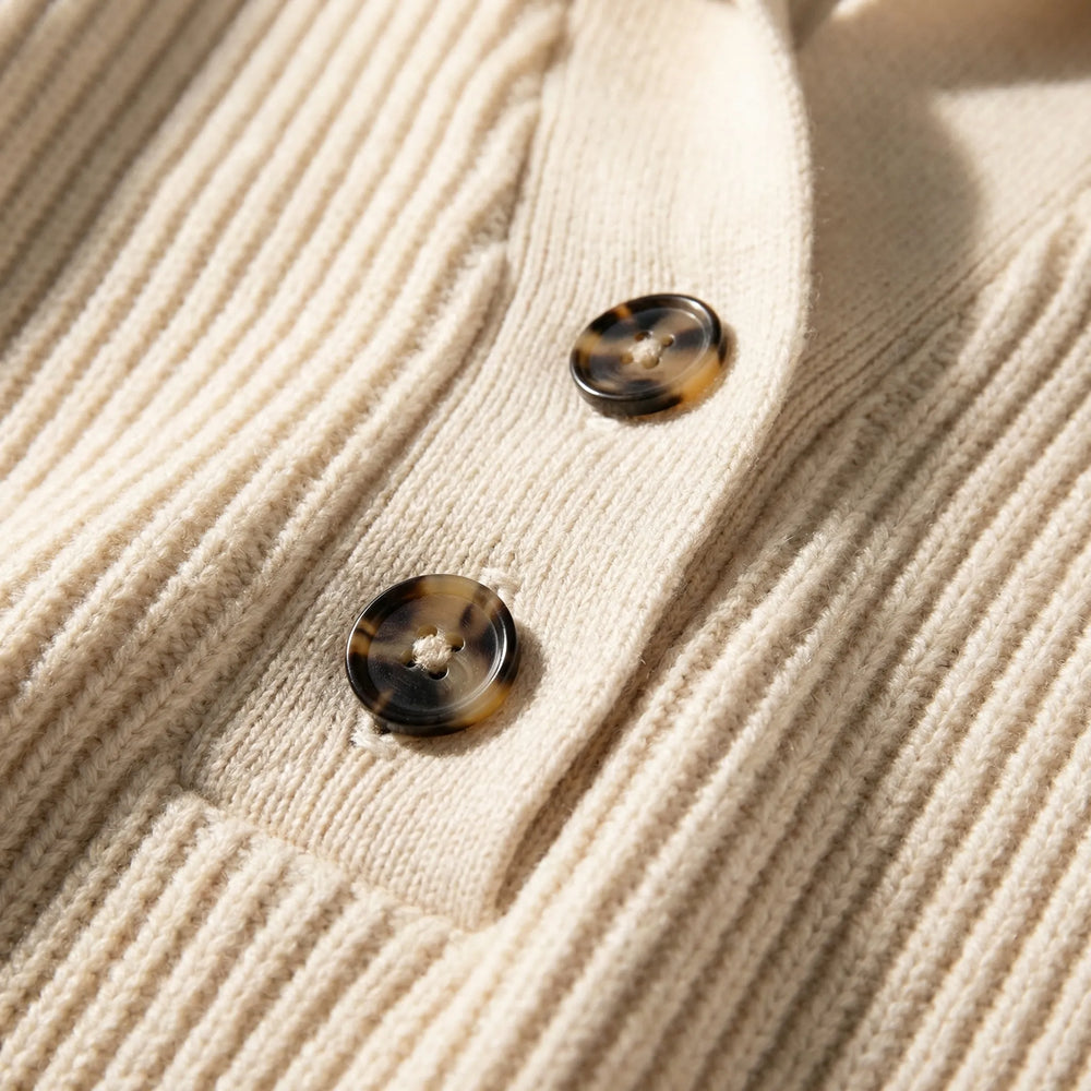 Lapriva - Maglione pullover con collo a risvolto a coste