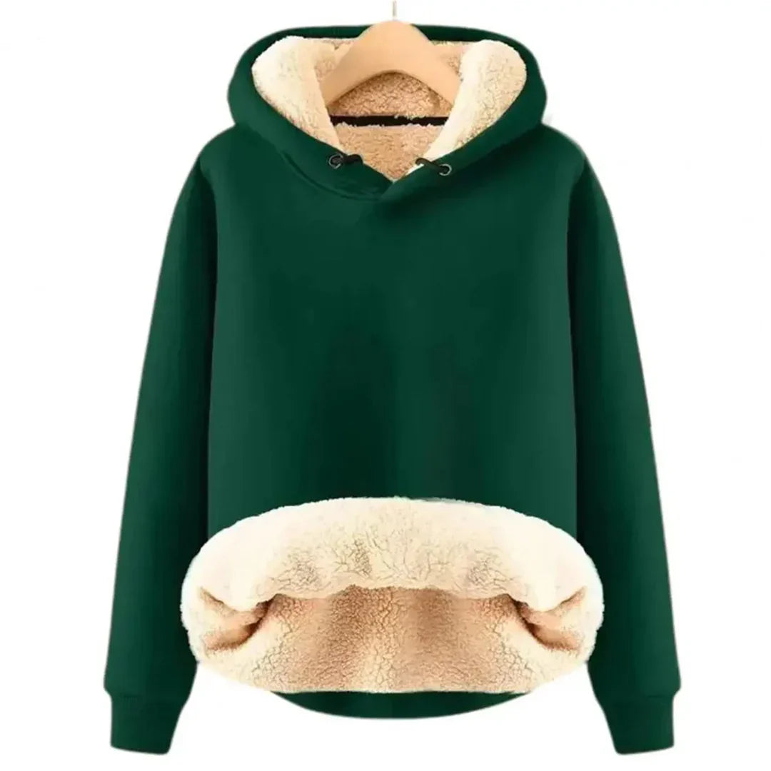Felpa con cappuccio da donna morbida e calda con comoda fodera in pile