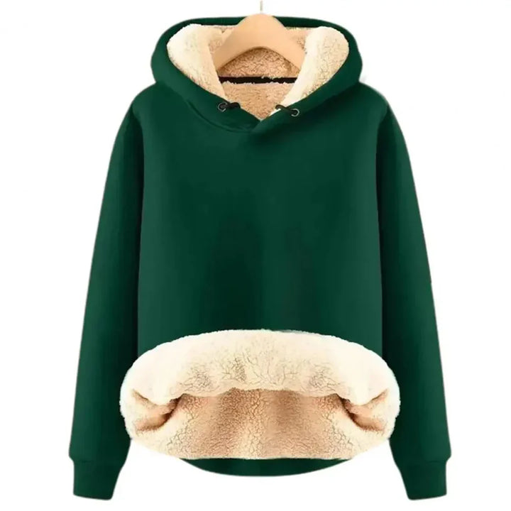 Felpa con cappuccio da donna morbida e calda con comoda fodera in pile