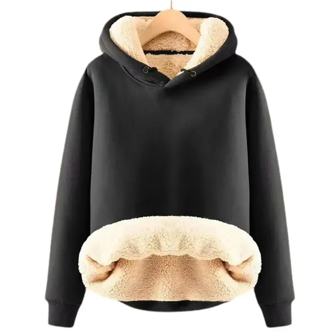 Felpa con cappuccio da donna morbida e calda con comoda fodera in pile