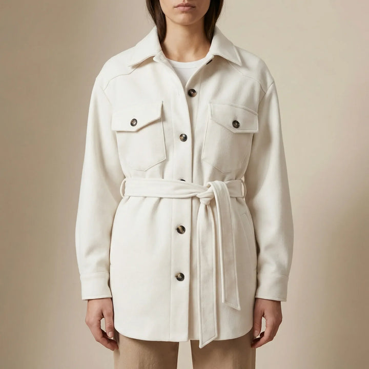 Laxelle - Giacca-camicia da donna oversize con spalle scese