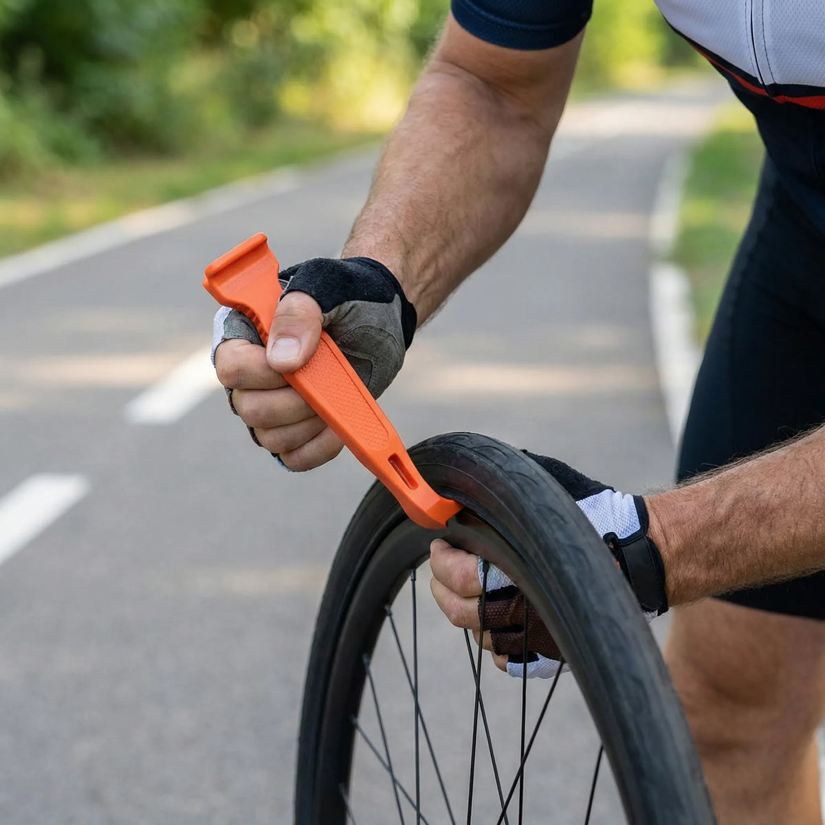 Set di Levette per Gomme Bicicletta con Gancio per Raggi Compatto