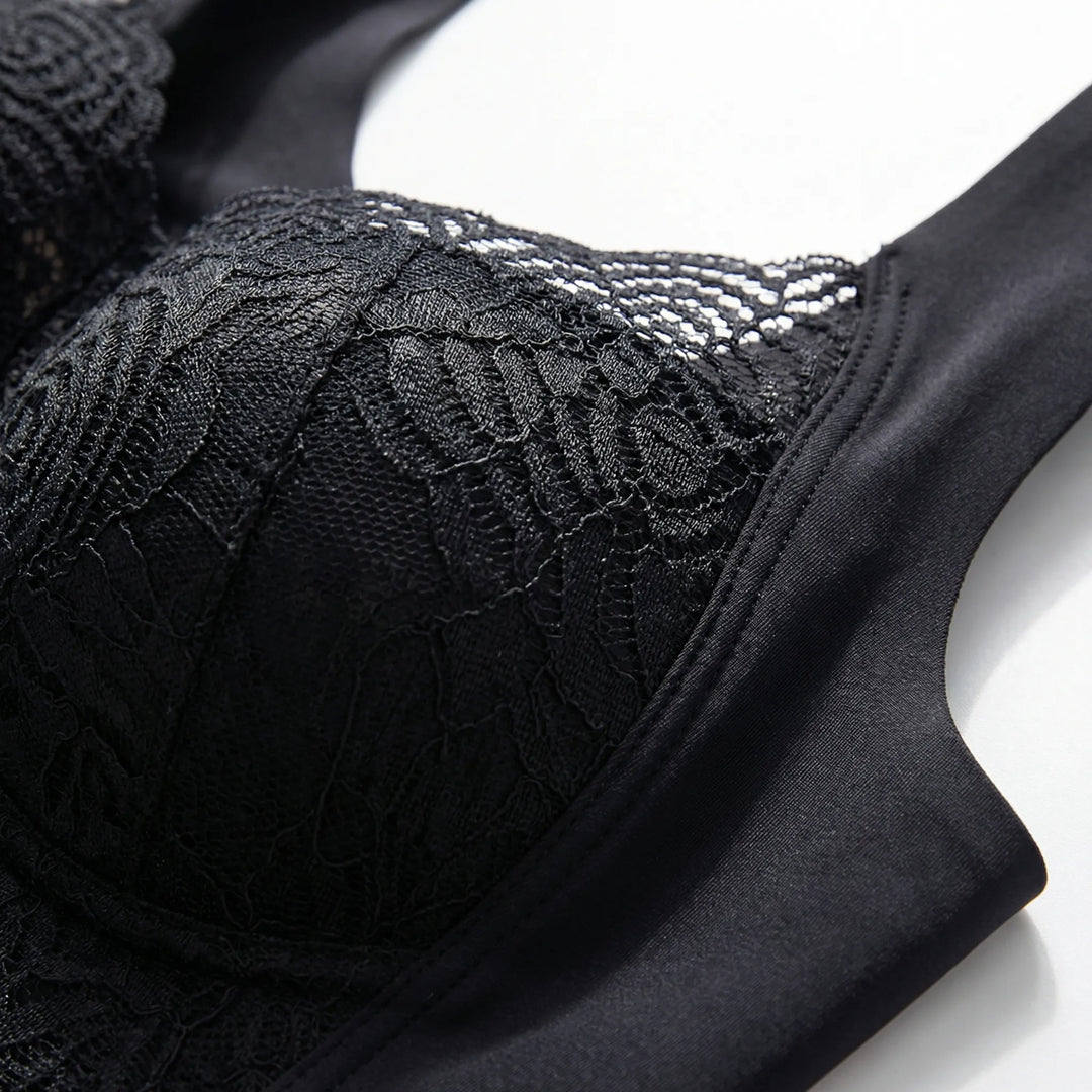 Liftara - Reggiseno push-up senza ferretto con dettagli in pizzo