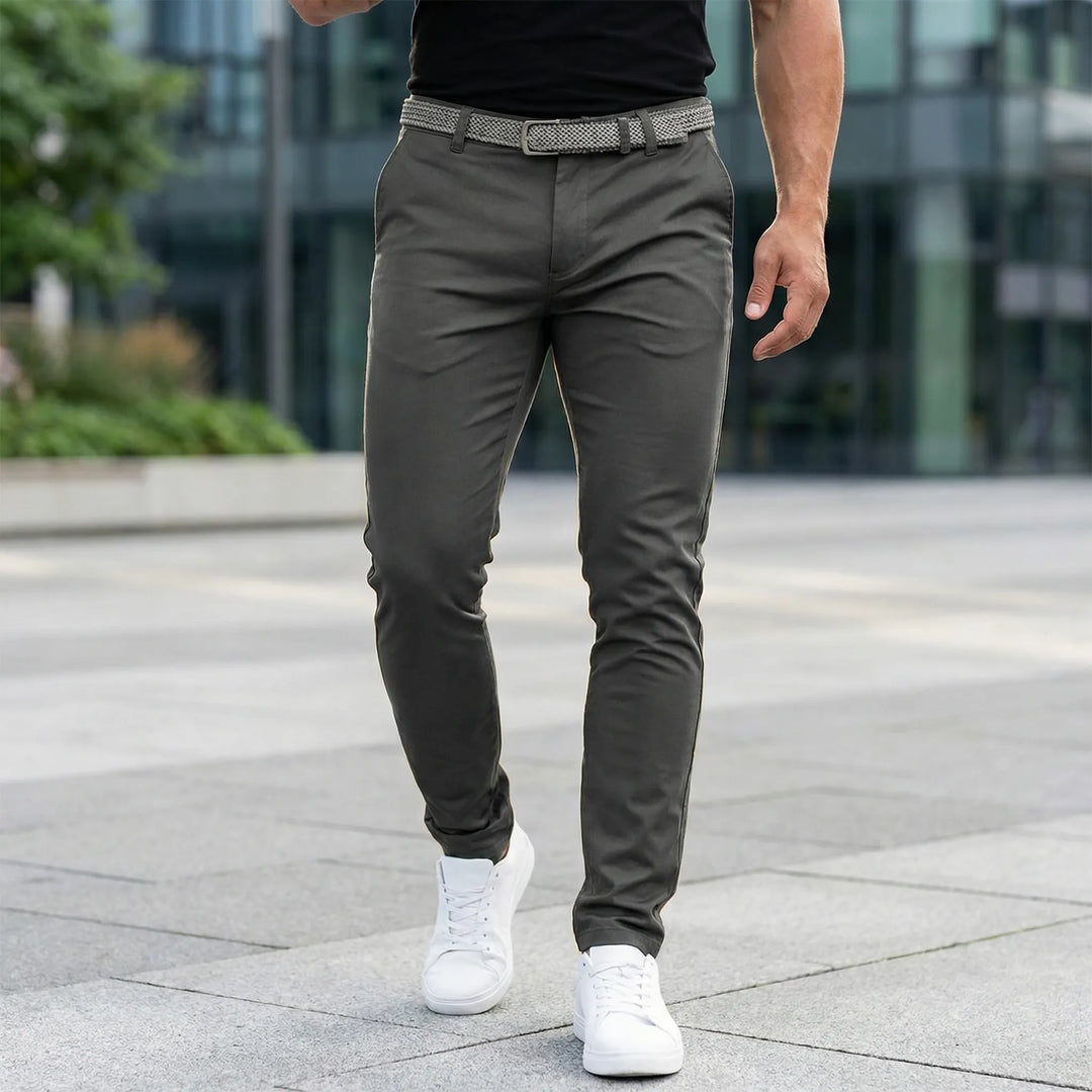 Linext - Pantaloni eleganti a vita media e gamba dritta