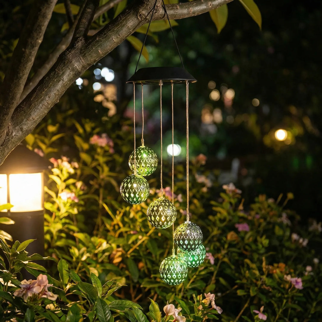 Lumiorb - Campanelli a vento a sfera con cambio di colore ad energia solare