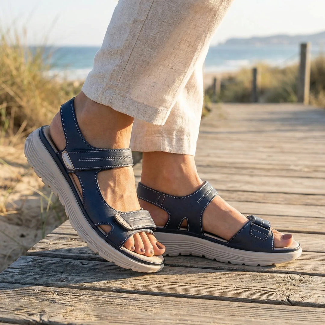 Lumistra - Sandalo con zeppa a punta aperta da donna