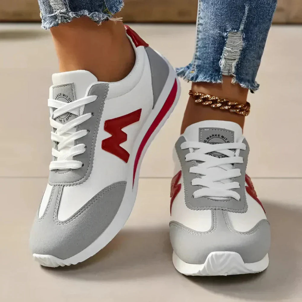 Lunvara - Sneakers retrò stringate da donna