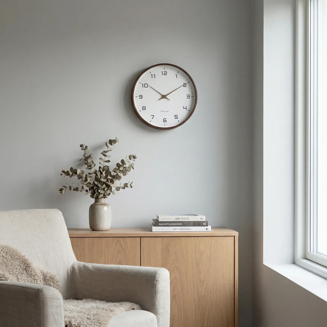 Lunvik - Orologio da parete rotondo minimalista in stile scandinavo