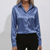 Blusa con Bottoni Anteriore in Finitura Satinata