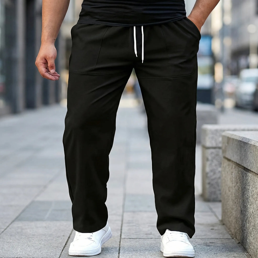 Luxtrend - Pantaloni a gamba dritta con elastico in vita