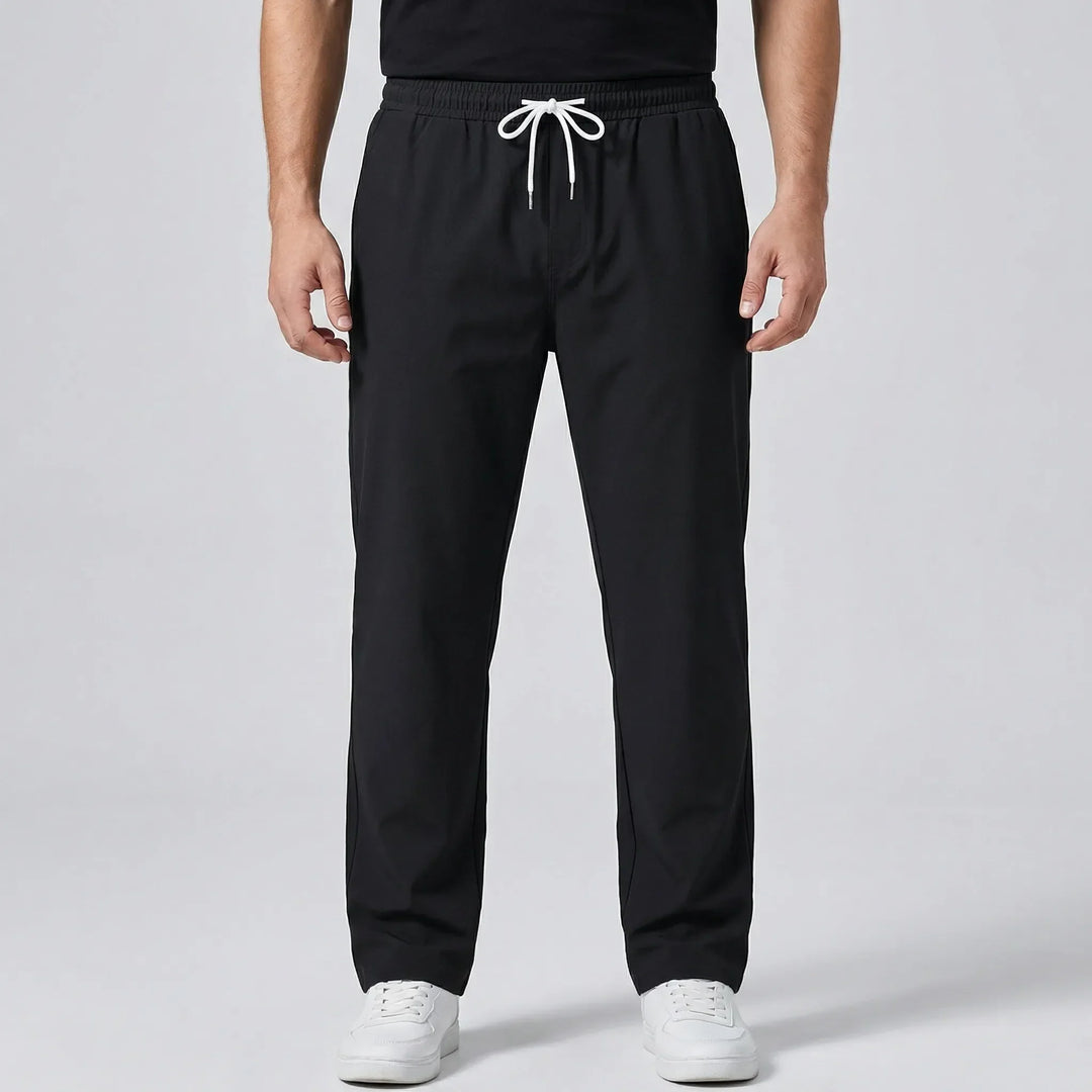 Luxtrend - Pantaloni a gamba dritta con elastico in vita