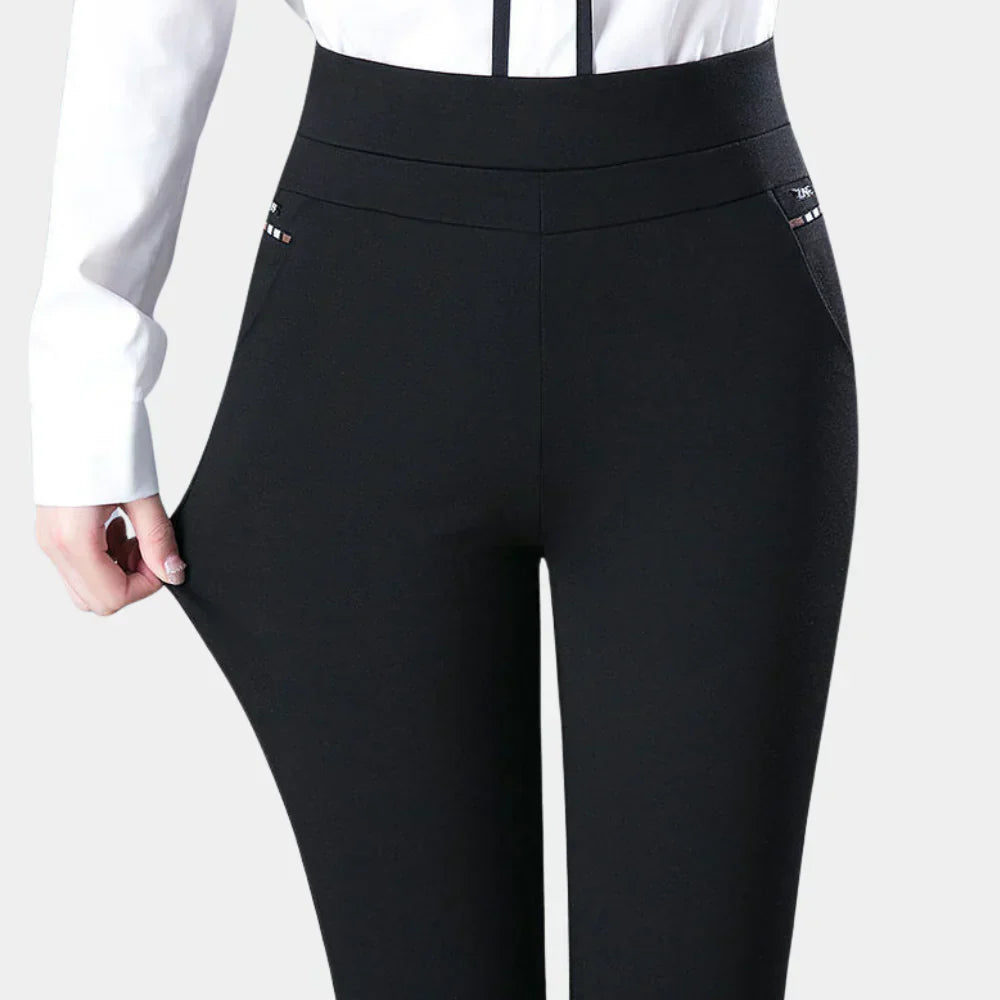 Pantaloni elasticizzati a vita alta con vestibilità comoda