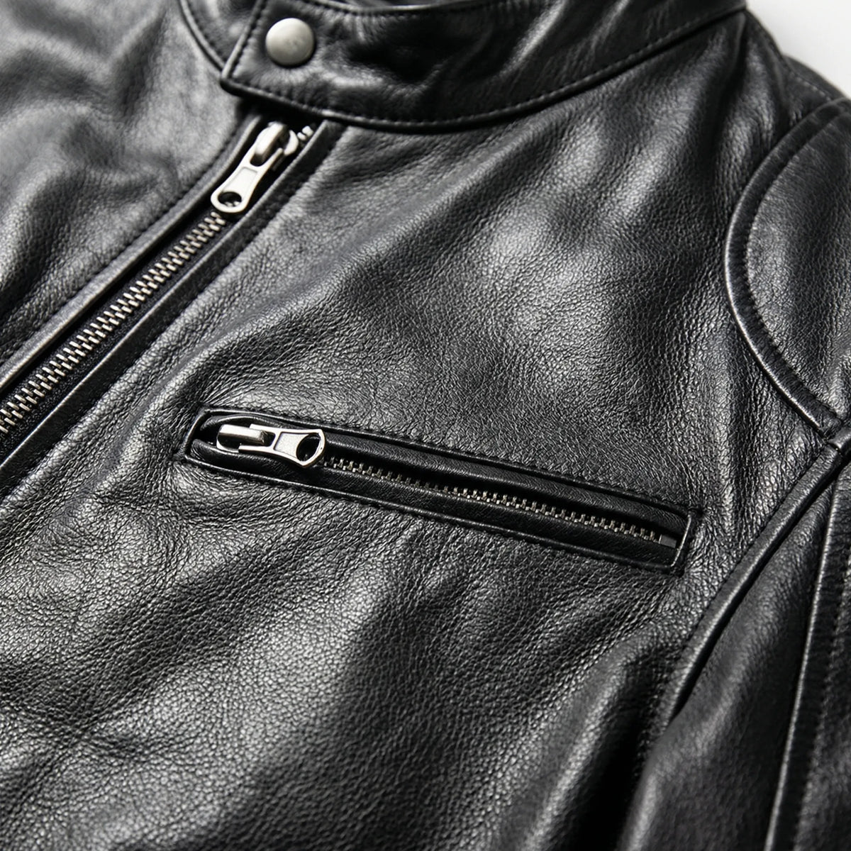 Giacca Classica Zip-Up Stile Moto per Uomini