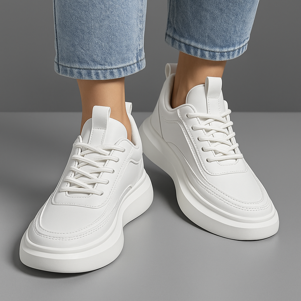 Sneakers minimal in similpelle da uomo