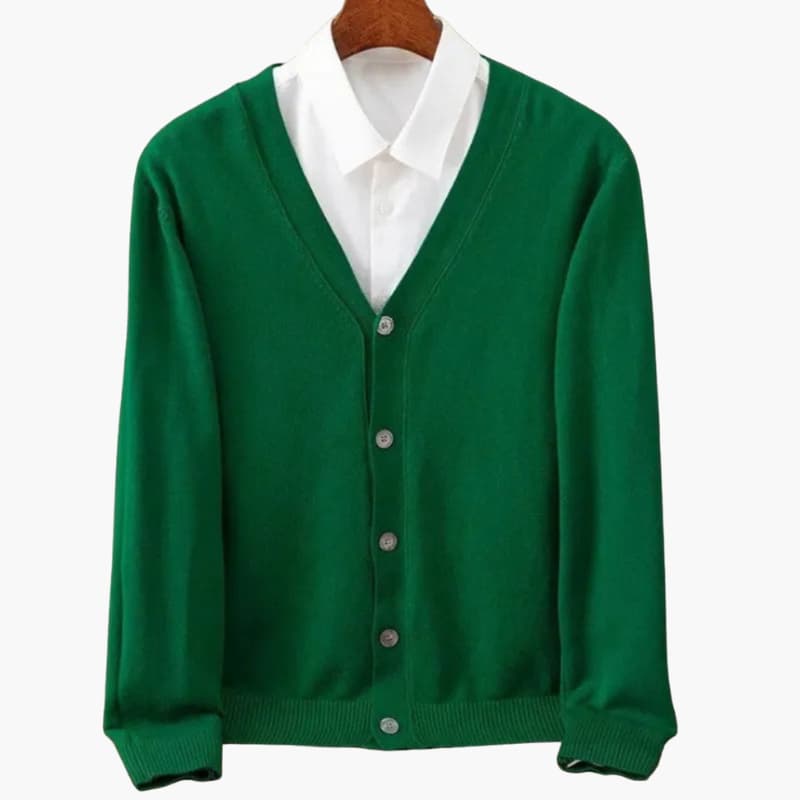 Cardigan da uomo con collo a V e bottoni – Strato in maglia classica