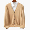 Cardigan da uomo con collo a V e bottoni – Strato in maglia classica