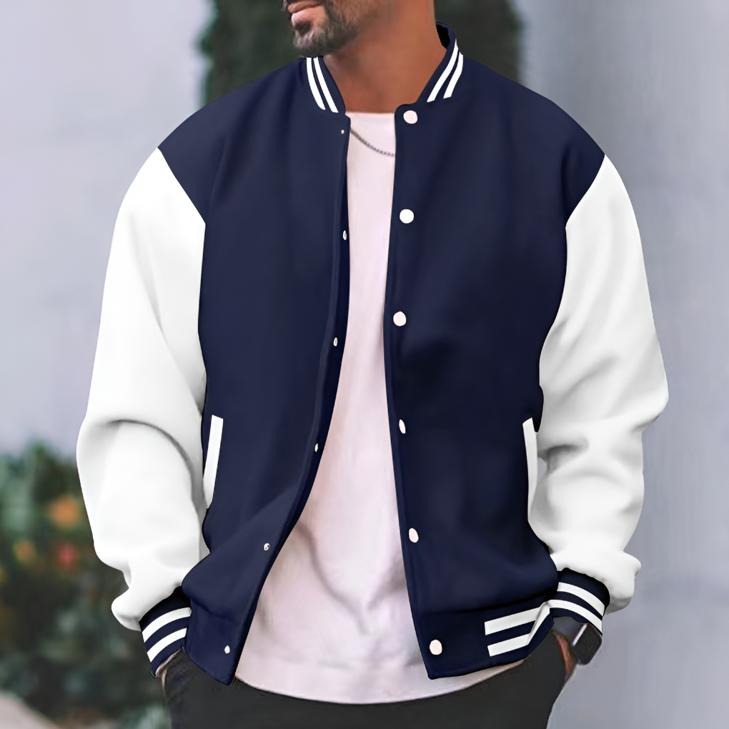 Giacca da baseball casual da uomo per l'autunno