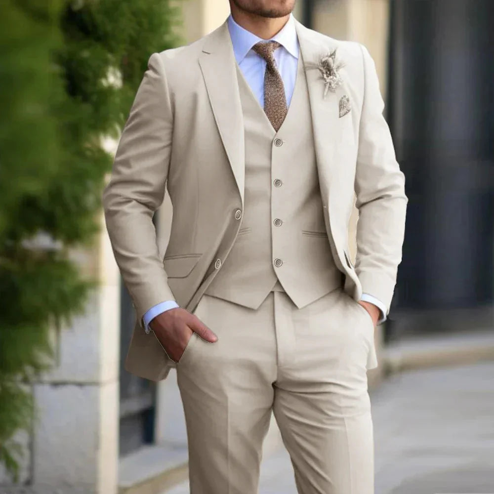 Brecken – Abito tre pezzi slim fit da uomo