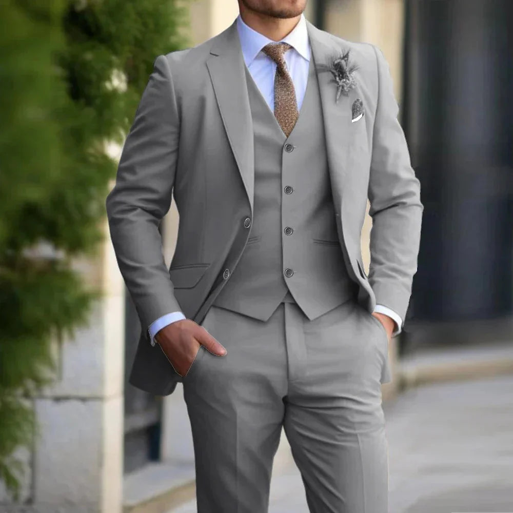 Brecken – Abito tre pezzi slim fit da uomo
