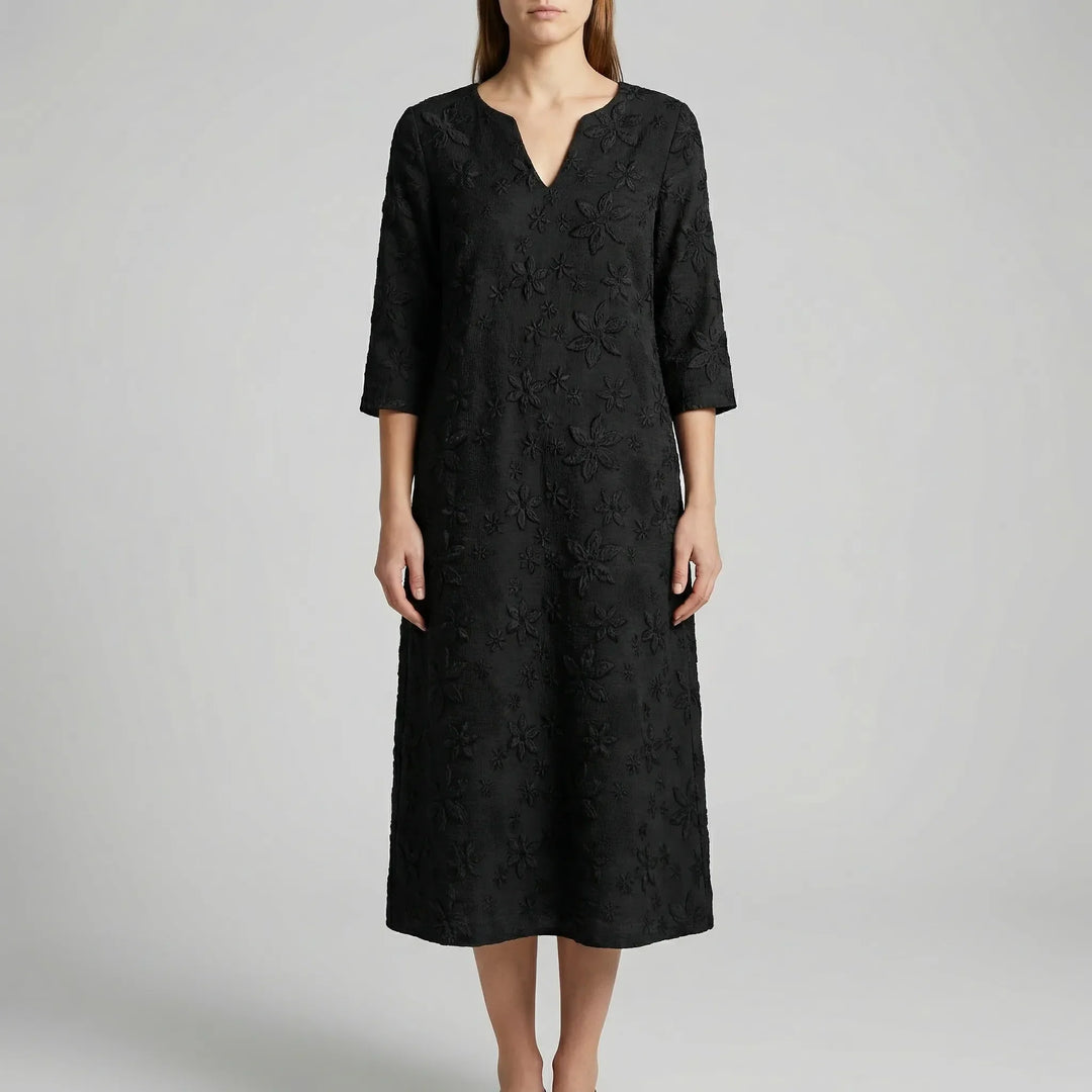 Midella - Abito midi floreale con scollo a V