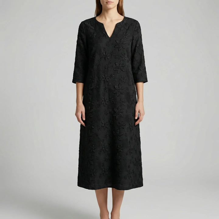 Midella - Abito midi floreale con scollo a V