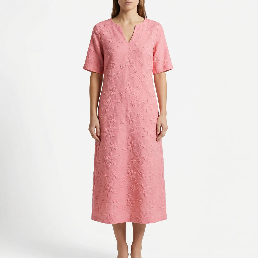 Midella - Abito midi floreale con scollo a V