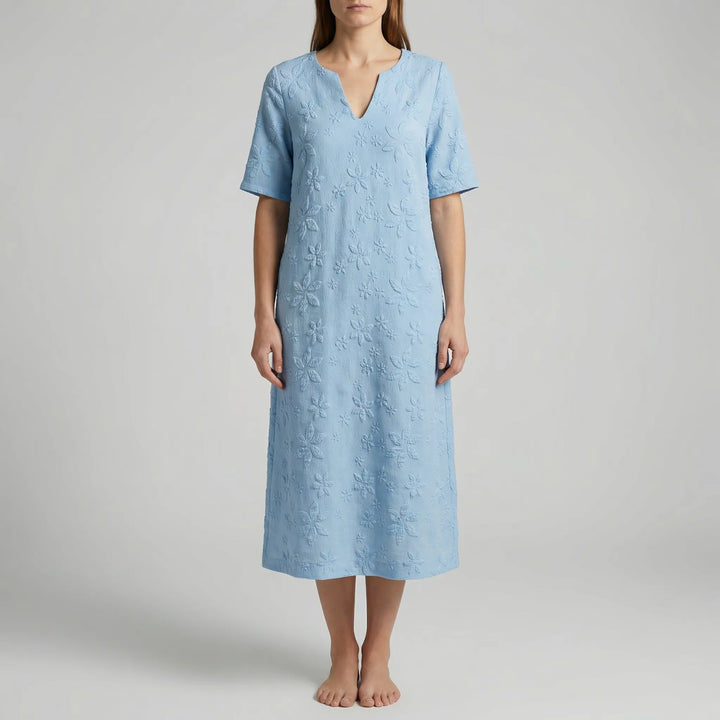 Midella - Abito midi floreale con scollo a V