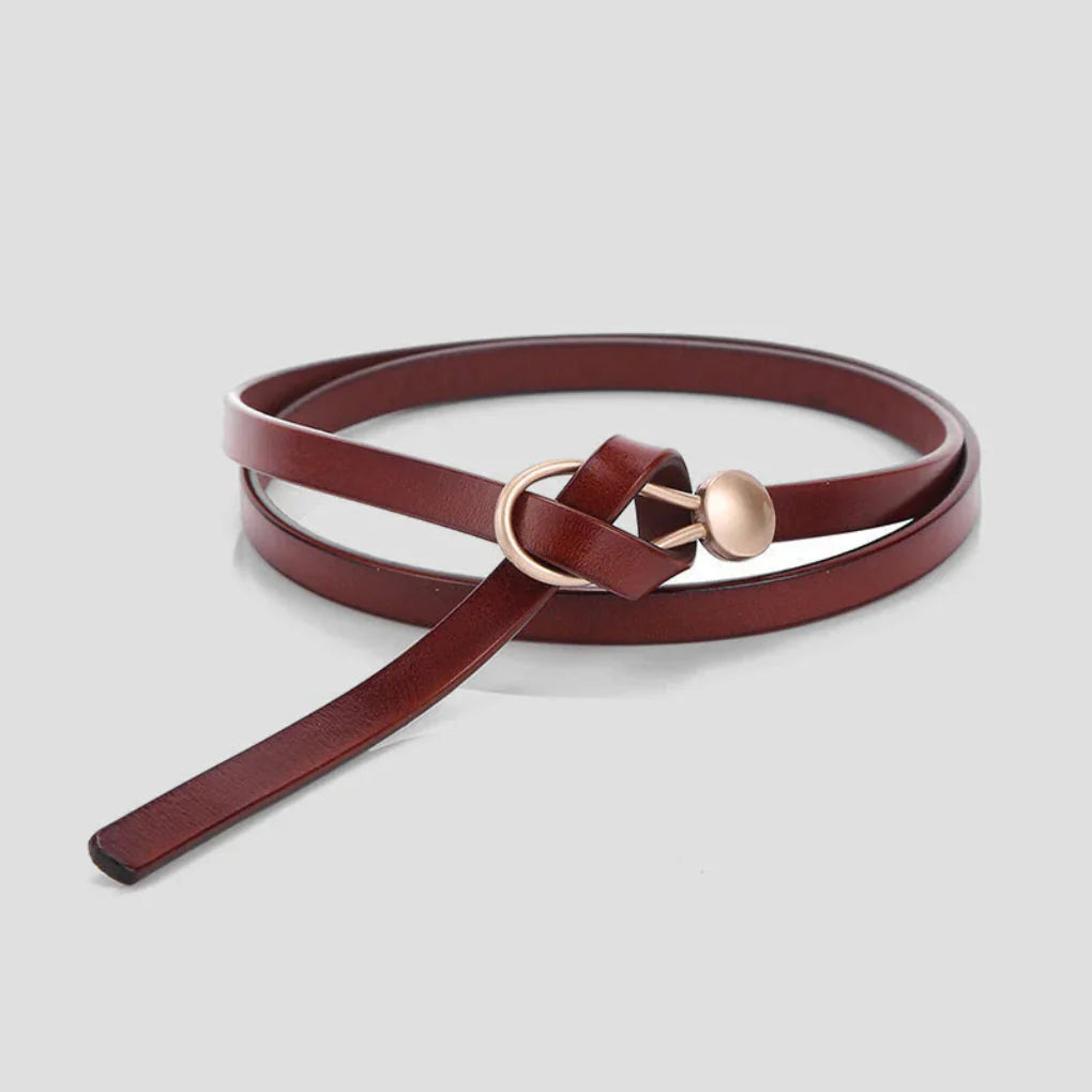 Cintura sottile in similpelle con fiocco da donna