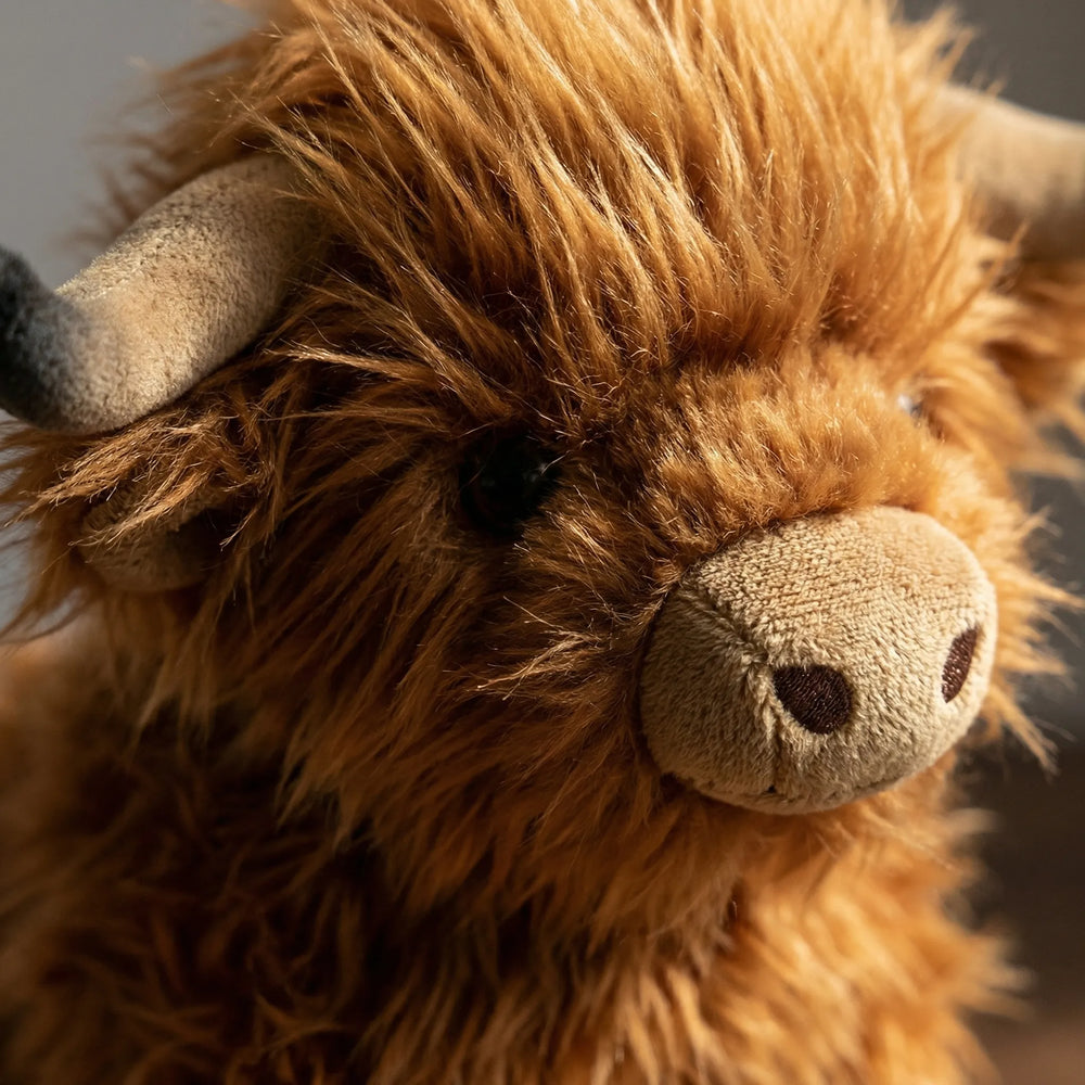 Moovlyn - Peluche di mucca delle Highlands dal pelo folto