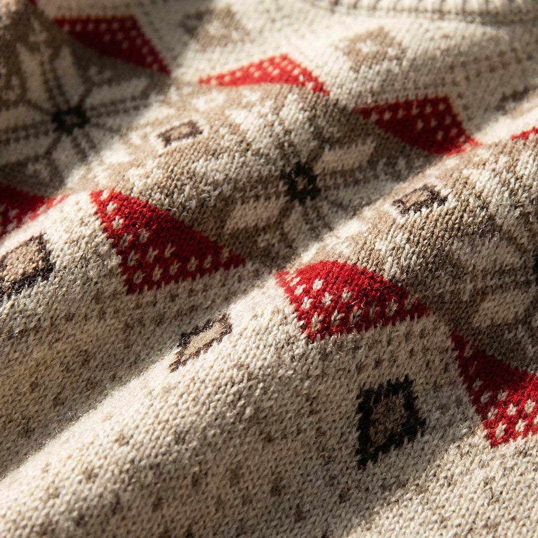 Motiknit - Maglione a maniche lunghe in maglia con stampa geometrica