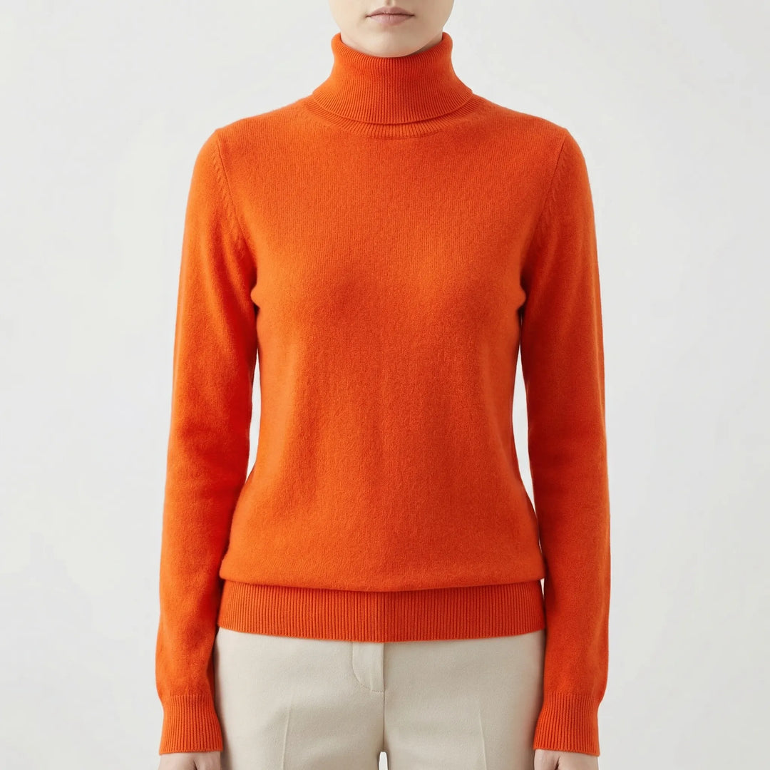 Neckova - Maglione a collo alto a maglia fine, vestibilità slim