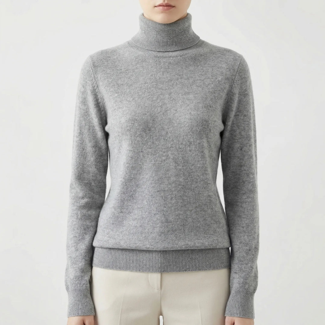Neckova - Maglione a collo alto a maglia fine, vestibilità slim