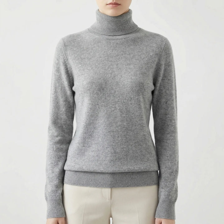 Neckova - Maglione a collo alto a maglia fine, vestibilità slim