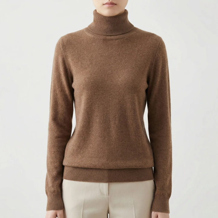 Neckova - Maglione a collo alto a maglia fine, vestibilità slim