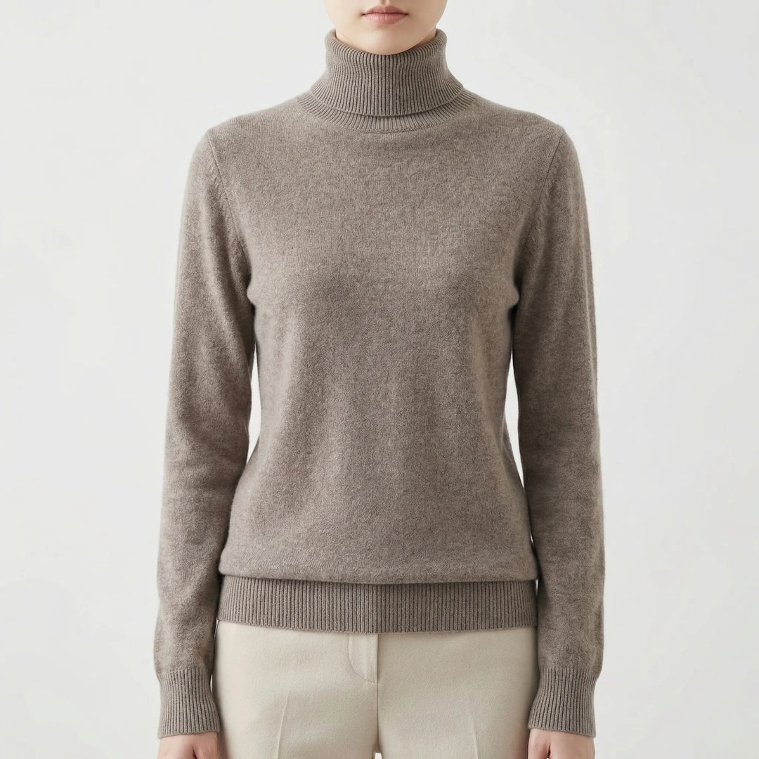 Neckova - Maglione a collo alto a maglia fine, vestibilità slim