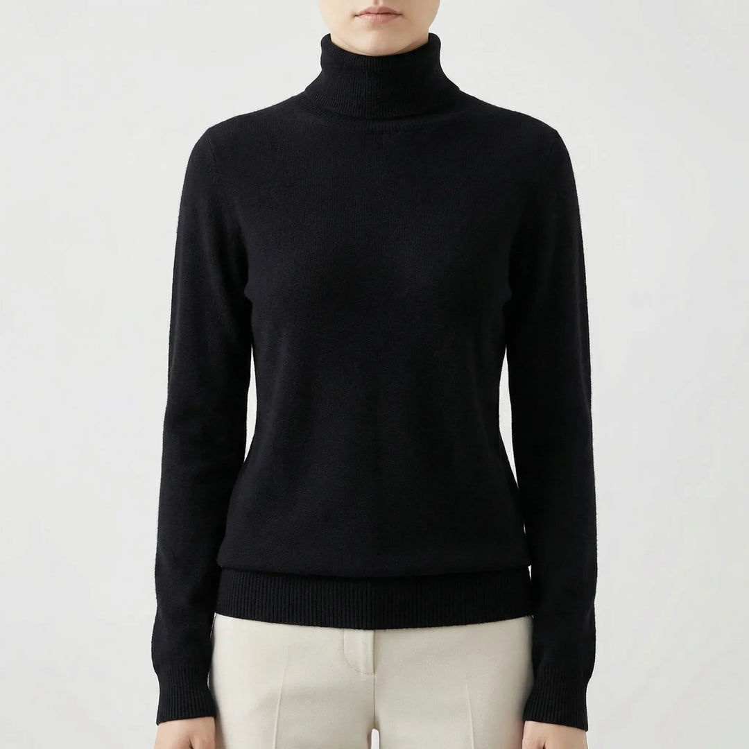 Neckova - Maglione a collo alto a maglia fine, vestibilità slim