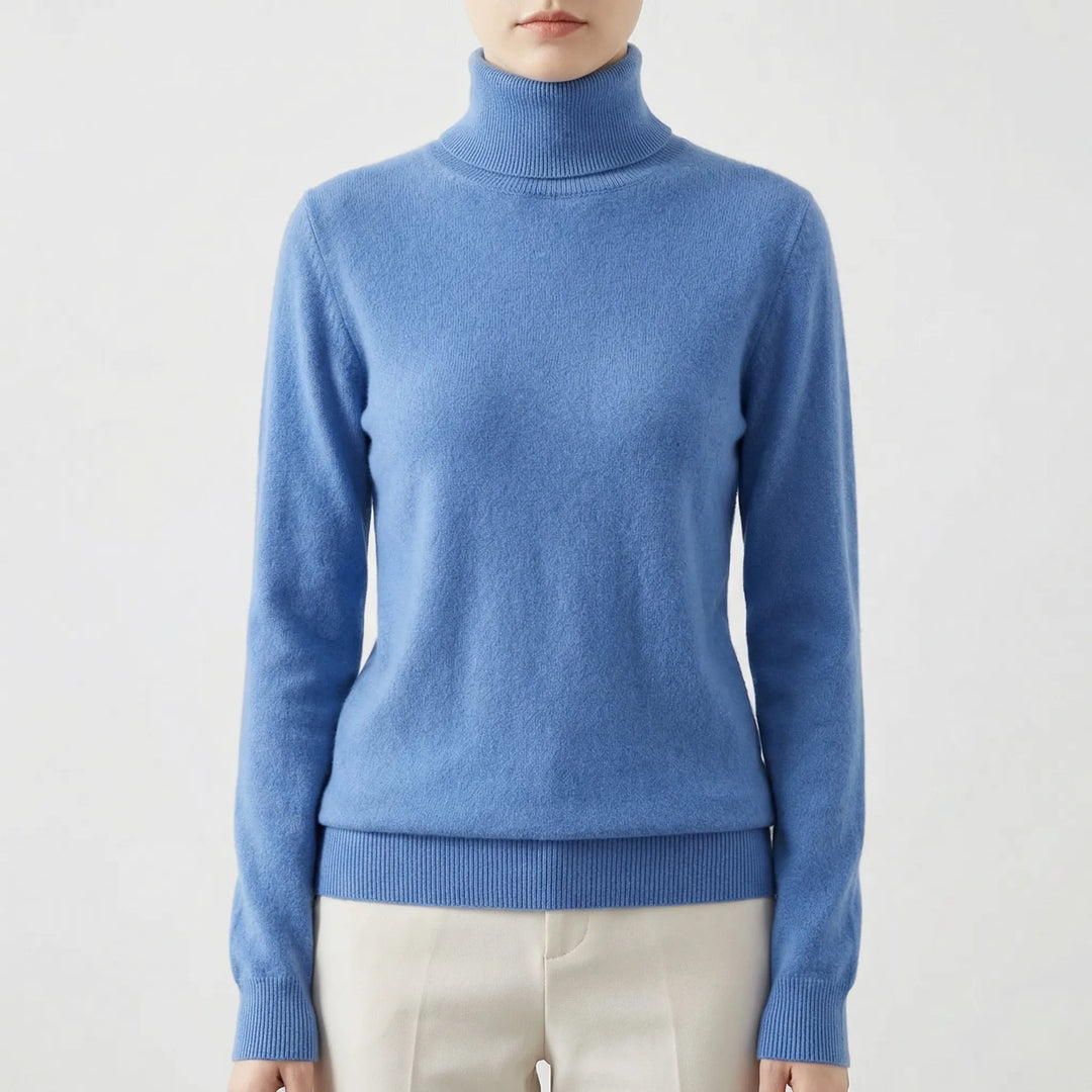 Neckova - Maglione a collo alto a maglia fine, vestibilità slim